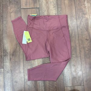 NWT All in Motion High Rise Effortless Support 7/8 Womens Leggings L Brown Mauve